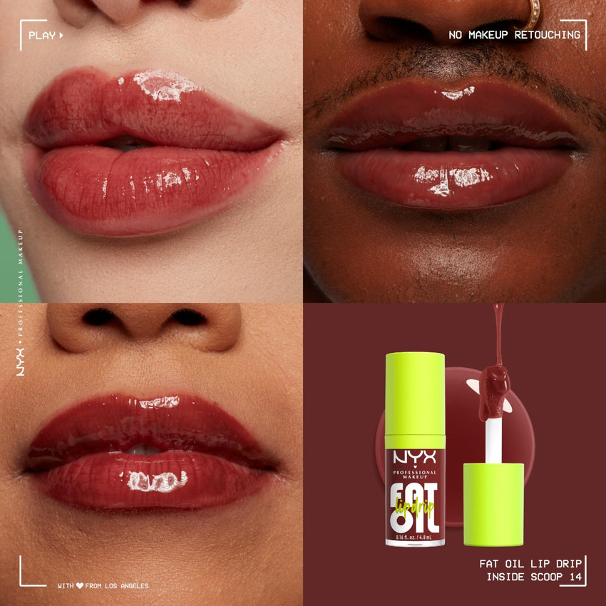 NYX PROFESSIONAL MAKEUP Fat Oil Lip Drip, Moisturizing Lip Oil Gloss, Vegan Tinted Formula, Up to 12 HR Hydration - Missed Call (Sheer Pink) - 7DAY'S