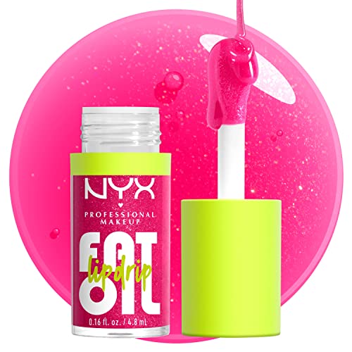 NYX PROFESSIONAL MAKEUP Fat Oil Lip Drip, Moisturizing Lip Oil Gloss, Vegan Tinted Formula, Up to 12 HR Hydration - Missed Call (Sheer Pink) - 7DAY'S