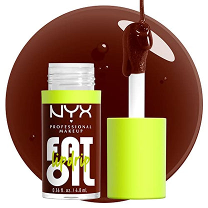 NYX PROFESSIONAL MAKEUP Fat Oil Lip Drip, Moisturizing Lip Oil Gloss, Vegan Tinted Formula, Up to 12 HR Hydration - Missed Call (Sheer Pink) - 7DAY'S