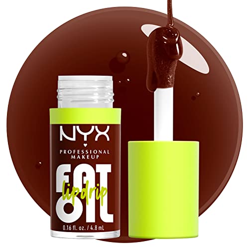 NYX PROFESSIONAL MAKEUP Fat Oil Lip Drip, Moisturizing Lip Oil Gloss, Vegan Tinted Formula, Up to 12 HR Hydration - Missed Call (Sheer Pink) - 7DAY'S