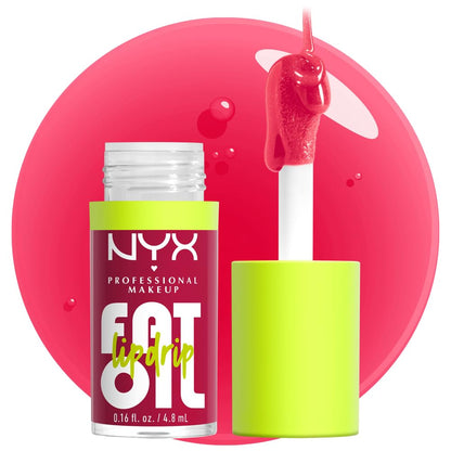 NYX PROFESSIONAL MAKEUP Fat Oil Lip Drip, Moisturizing Lip Oil Gloss, Vegan Tinted Formula, Up to 12 HR Hydration - Missed Call (Sheer Pink) - 7DAY'S