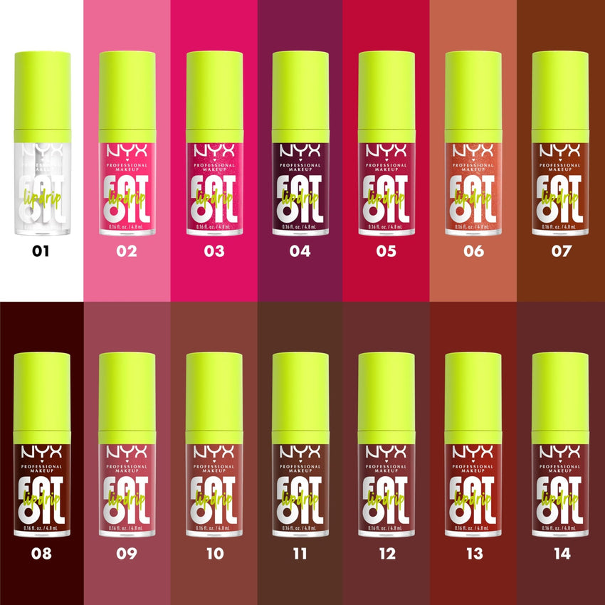NYX PROFESSIONAL MAKEUP Fat Oil Lip Drip, Moisturizing Lip Oil Gloss, Vegan Tinted Formula, Up to 12 HR Hydration - Missed Call (Sheer Pink) - 7DAY'S