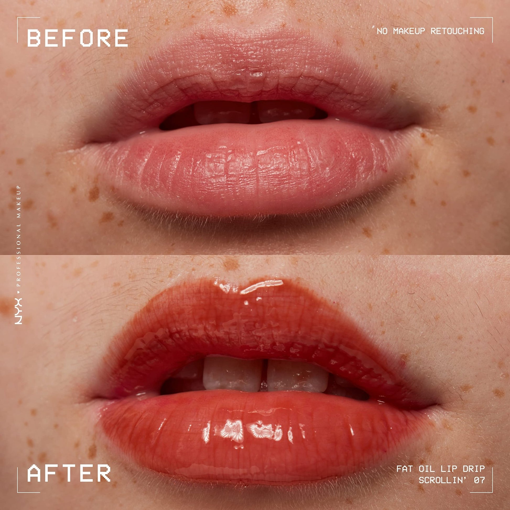 NYX PROFESSIONAL MAKEUP Fat Oil Lip Drip, Moisturizing Lip Oil Gloss, Vegan Tinted Formula, Up to 12 HR Hydration - Missed Call (Sheer Pink) - 7DAY'S