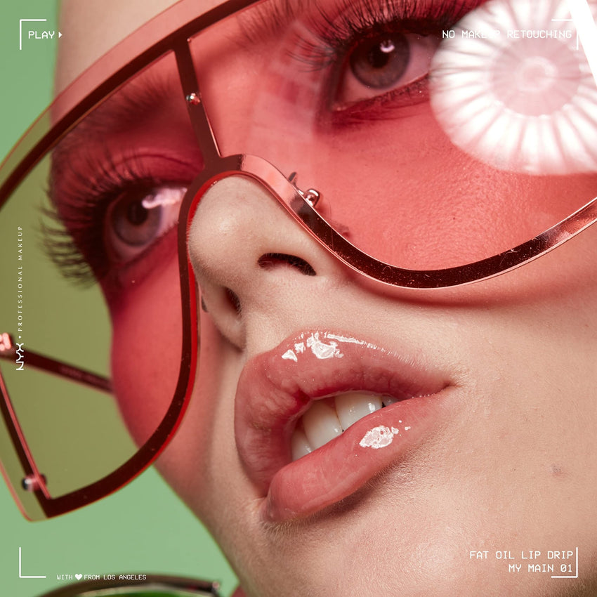 NYX PROFESSIONAL MAKEUP Fat Oil Lip Drip, Moisturizing Lip Oil Gloss, Vegan Tinted Formula, Up to 12 HR Hydration - Missed Call (Sheer Pink) - 7DAY'S