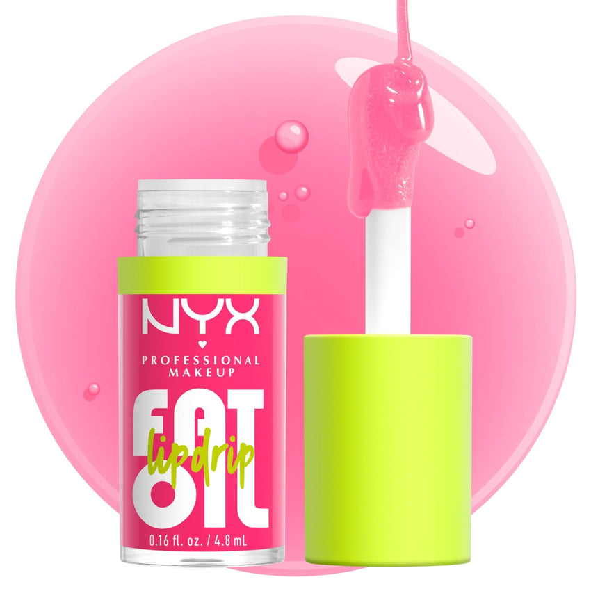 NYX PROFESSIONAL MAKEUP Fat Oil Lip Drip, Moisturizing Lip Oil Gloss, Vegan Tinted Formula, Up to 12 HR Hydration - Missed Call (Sheer Pink) - 7DAY'S