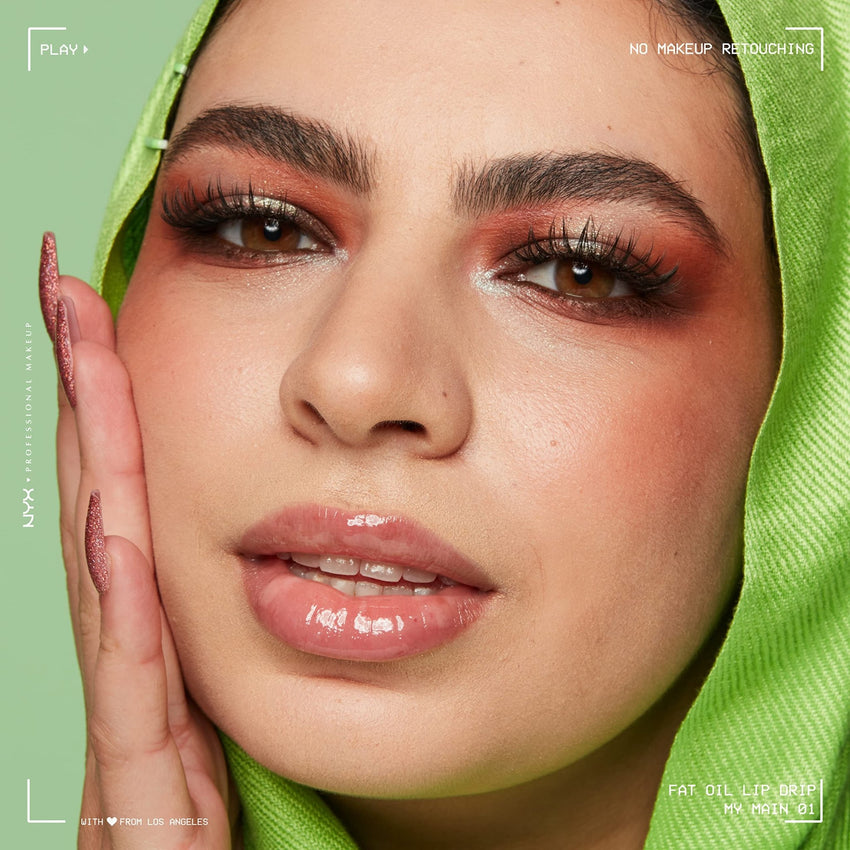 NYX PROFESSIONAL MAKEUP Fat Oil Lip Drip, Moisturizing Lip Oil Gloss, Vegan Tinted Formula, Up to 12 HR Hydration - Missed Call (Sheer Pink) - 7DAY'S