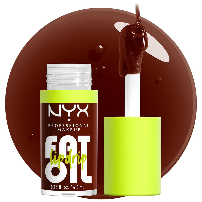 NYX PROFESSIONAL MAKEUP Fat Oil Lip Drip, Moisturizing Lip Oil Gloss, Vegan Tinted Formula, Up to 12 HR Hydration - Missed Call (Sheer Pink) - 7DAY'S