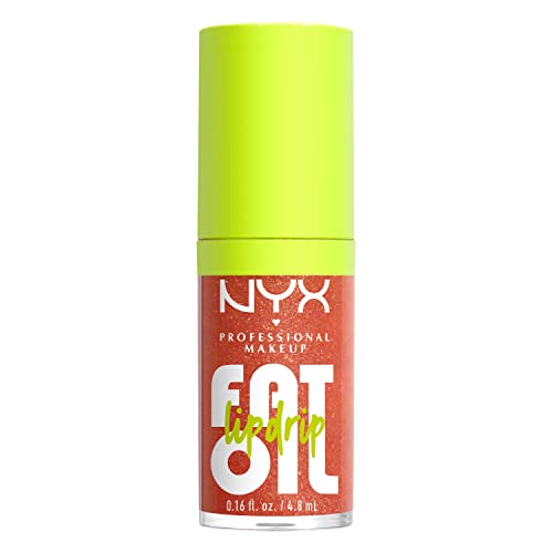 NYX PROFESSIONAL MAKEUP Fat Oil Lip Drip, Moisturizing Lip Oil Gloss, Vegan Tinted Formula, Up to 12 HR Hydration - Missed Call (Sheer Pink) - 7DAY'S