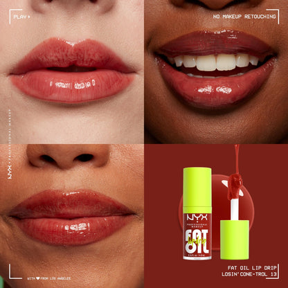 NYX PROFESSIONAL MAKEUP Fat Oil Lip Drip, Moisturizing Lip Oil Gloss, Vegan Tinted Formula, Up to 12 HR Hydration - Missed Call (Sheer Pink) - 7DAY'S