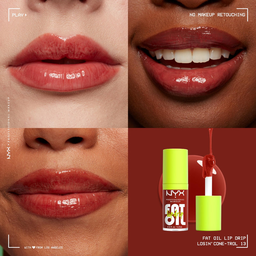 NYX PROFESSIONAL MAKEUP Fat Oil Lip Drip, Moisturizing Lip Oil Gloss, Vegan Tinted Formula, Up to 12 HR Hydration - Missed Call (Sheer Pink) - 7DAY'S