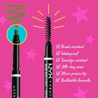 NYX PROFESSIONAL MAKEUP Micro Brow Pencil, Precise Eyebrow Pencil - Espresso - 7DAY'S