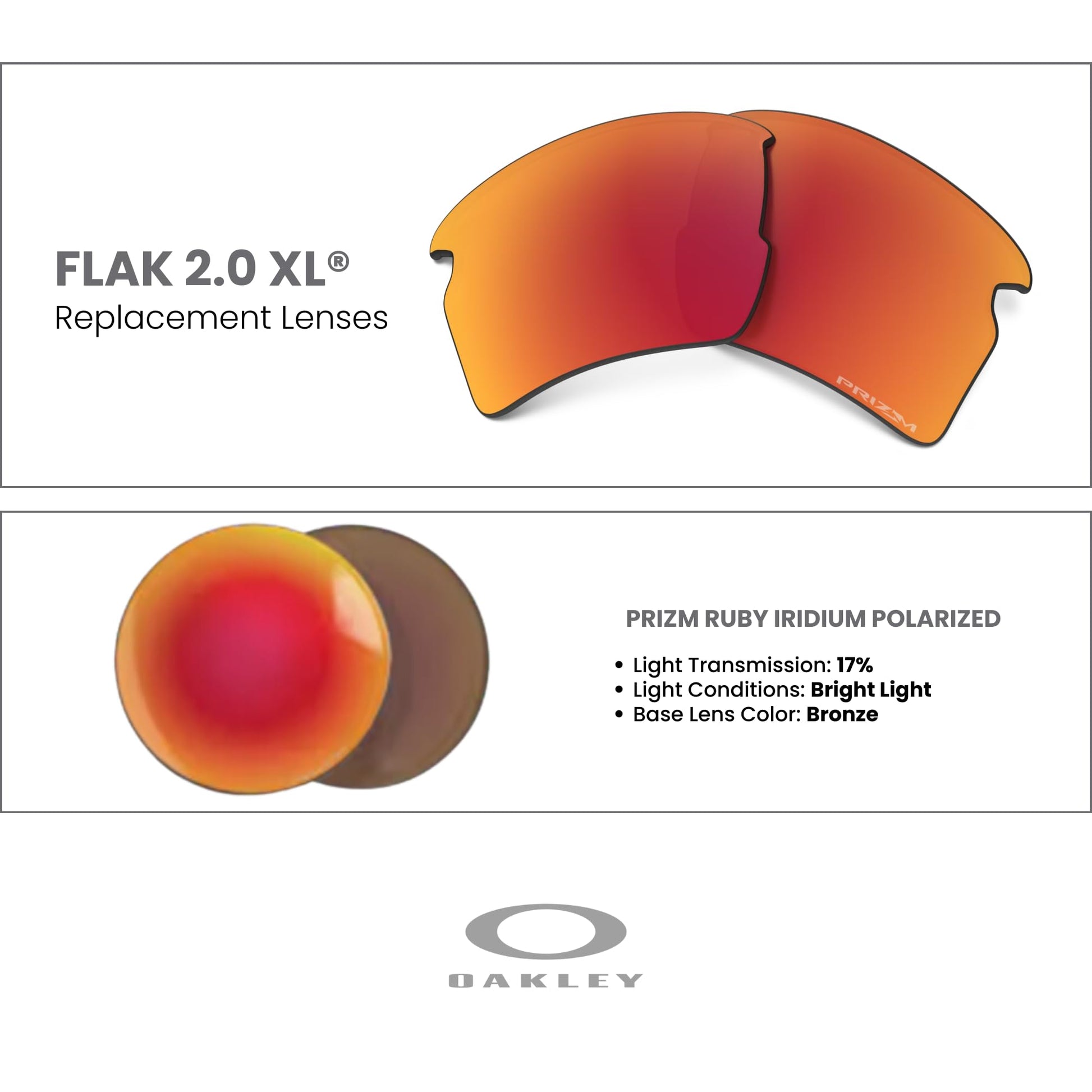 Oakley Authentic Flak 2.0 XL OO9188 Polarized REPLACEMENT Lenses +BUNDLE Bag+ BUNDLE with Designer iWear Kit - 7DAY'S