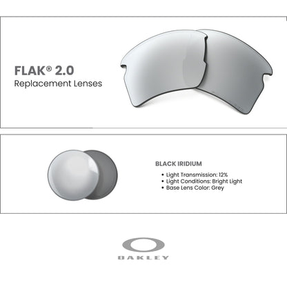 Oakley Authentic Flak 2.0 XL OO9188 Polarized REPLACEMENT Lenses +BUNDLE Bag+ BUNDLE with Designer iWear Kit - 7DAY'S