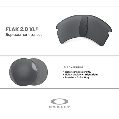 Oakley Authentic Flak 2.0 XL OO9188 Polarized REPLACEMENT Lenses +BUNDLE Bag+ BUNDLE with Designer iWear Kit - 7DAY'S