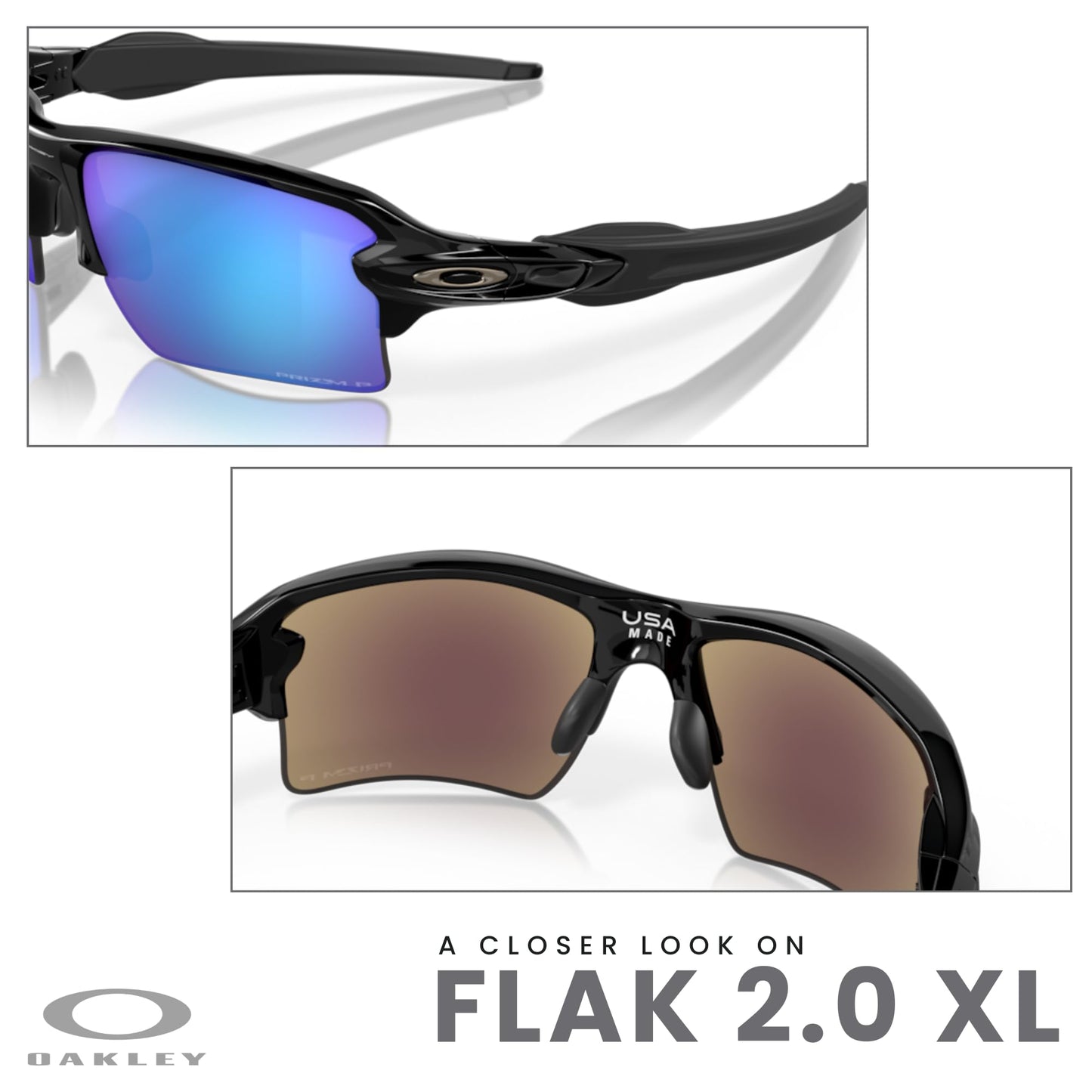 Oakley Flak 2.0 XL OO9188 Rectangle Sunglasses For Men + BUNDLE Leash + Designer iWear Care Kit - 7DAY'S