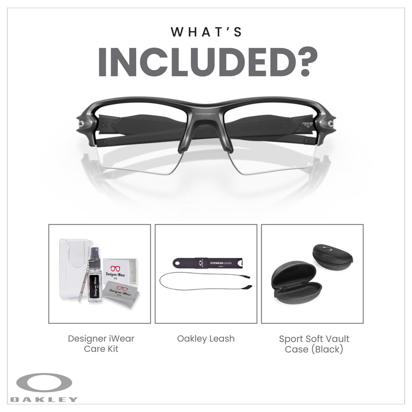 Oakley Flak 2.0 XL OO9188 Rectangle Sunglasses For Men + BUNDLE Leash + Designer iWear Care Kit - 7DAY'S