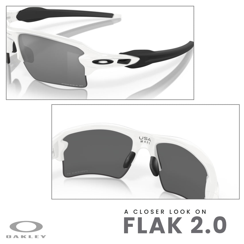 Oakley Flak 2.0 XL OO9188 Rectangle Sunglasses For Men + BUNDLE Leash + Designer iWear Care Kit - 7DAY'S