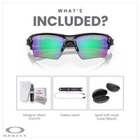 Oakley Flak 2.0 XL OO9188 Rectangle Sunglasses For Men + BUNDLE Leash + Designer iWear Care Kit - 7DAY'S
