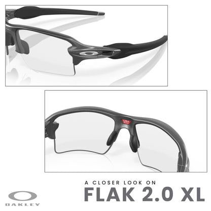 Oakley Flak 2.0 XL OO9188 Rectangle Sunglasses For Men + BUNDLE Leash + Designer iWear Care Kit - 7DAY'S