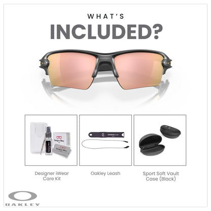 Oakley Flak 2.0 XL OO9188 Rectangle Sunglasses For Men + BUNDLE Leash + Designer iWear Care Kit - 7DAY'S