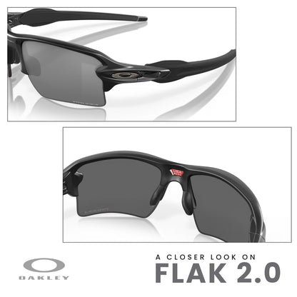 Oakley Flak 2.0 XL OO9188 Rectangle Sunglasses For Men + BUNDLE Leash + Designer iWear Care Kit - 7DAY'S