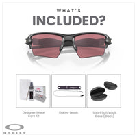Oakley Flak 2.0 XL OO9188 Rectangle Sunglasses For Men + BUNDLE Leash + Designer iWear Care Kit - 7DAY'S