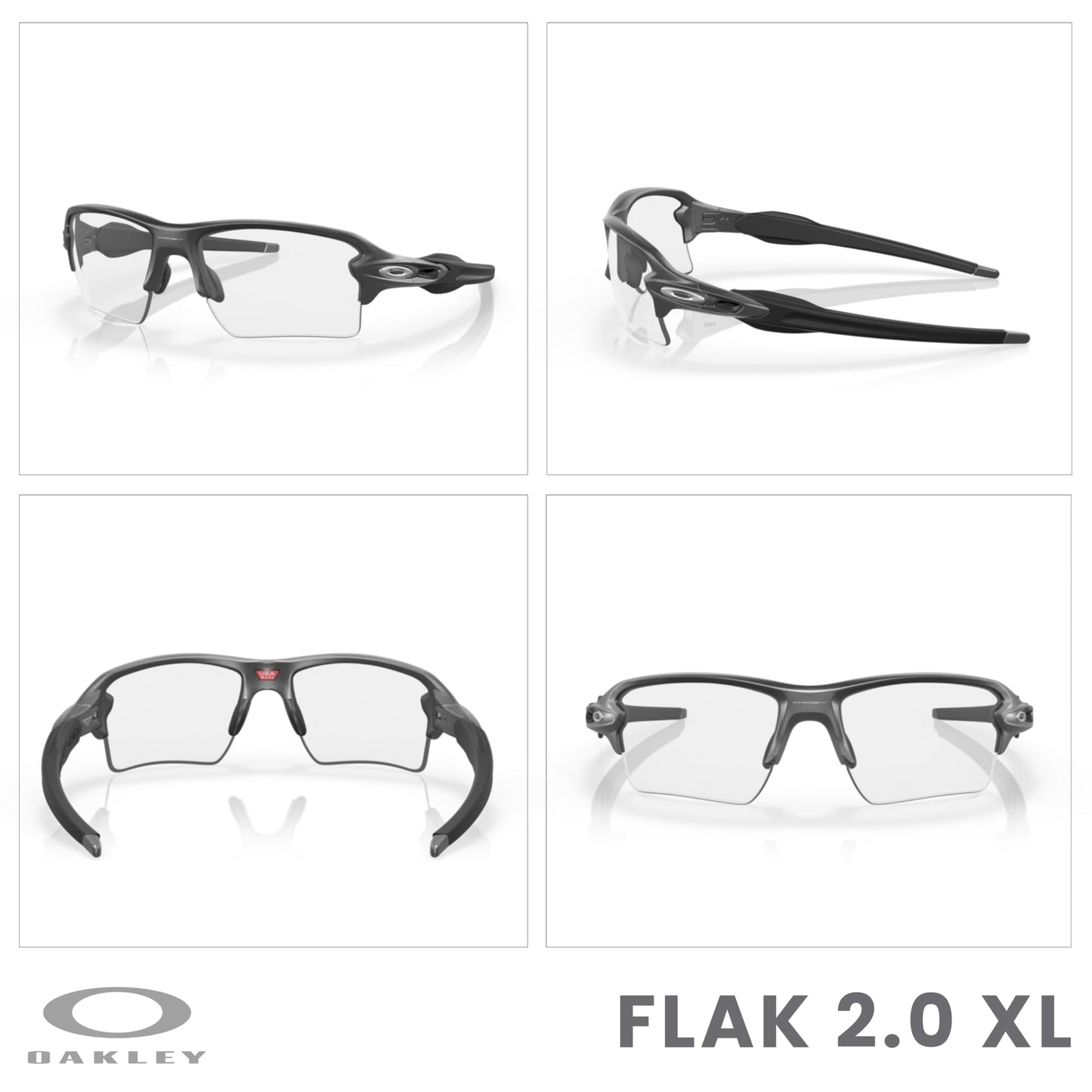 Oakley Flak 2.0 XL OO9188 Rectangle Sunglasses For Men + BUNDLE Leash + Designer iWear Care Kit - 7DAY'S