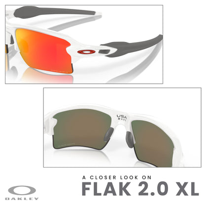 Oakley Flak 2.0 XL OO9188 Rectangle Sunglasses For Men + BUNDLE Leash + Designer iWear Care Kit - 7DAY'S