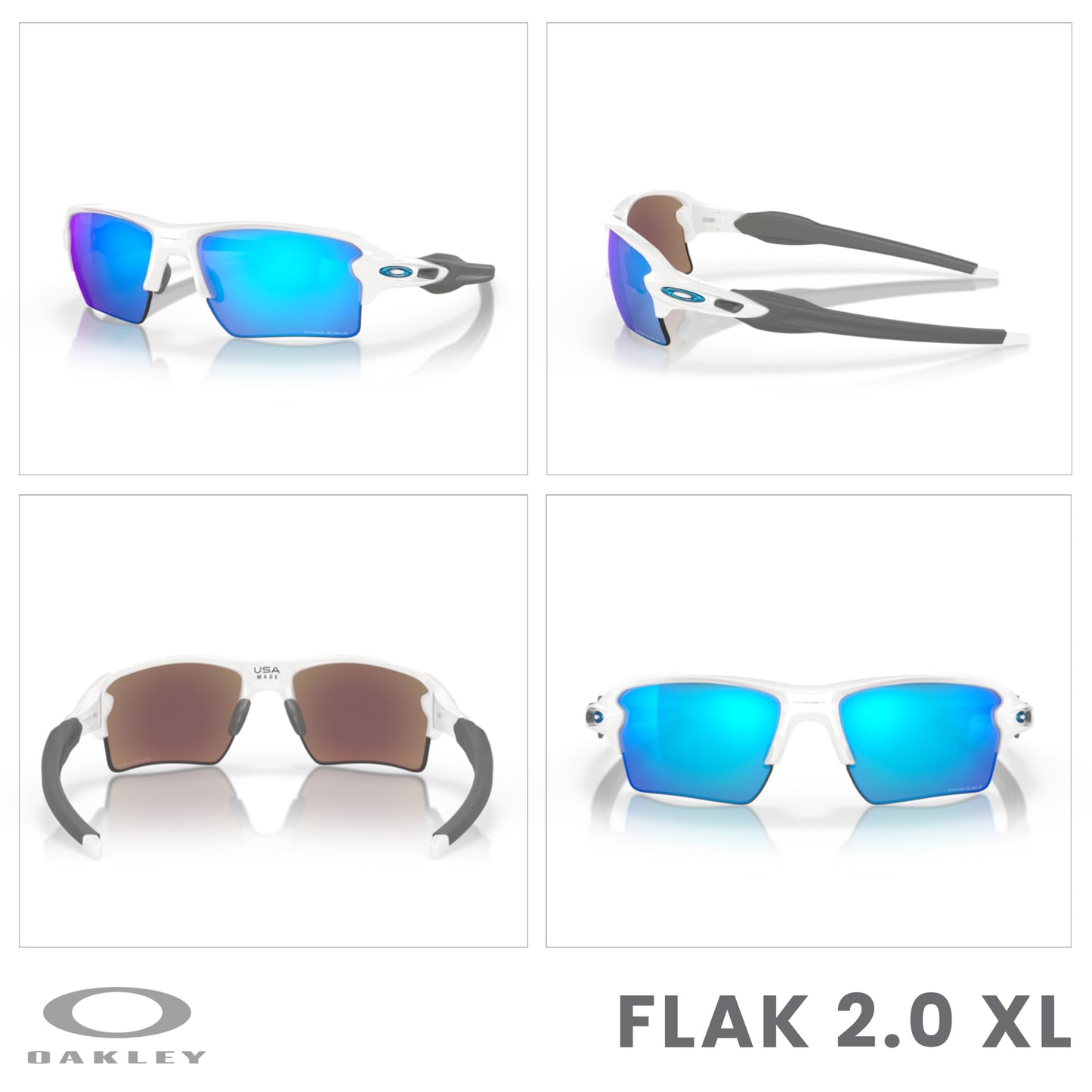 Oakley Flak 2.0 XL OO9188 Rectangle Sunglasses For Men + BUNDLE Leash + Designer iWear Care Kit - 7DAY'S