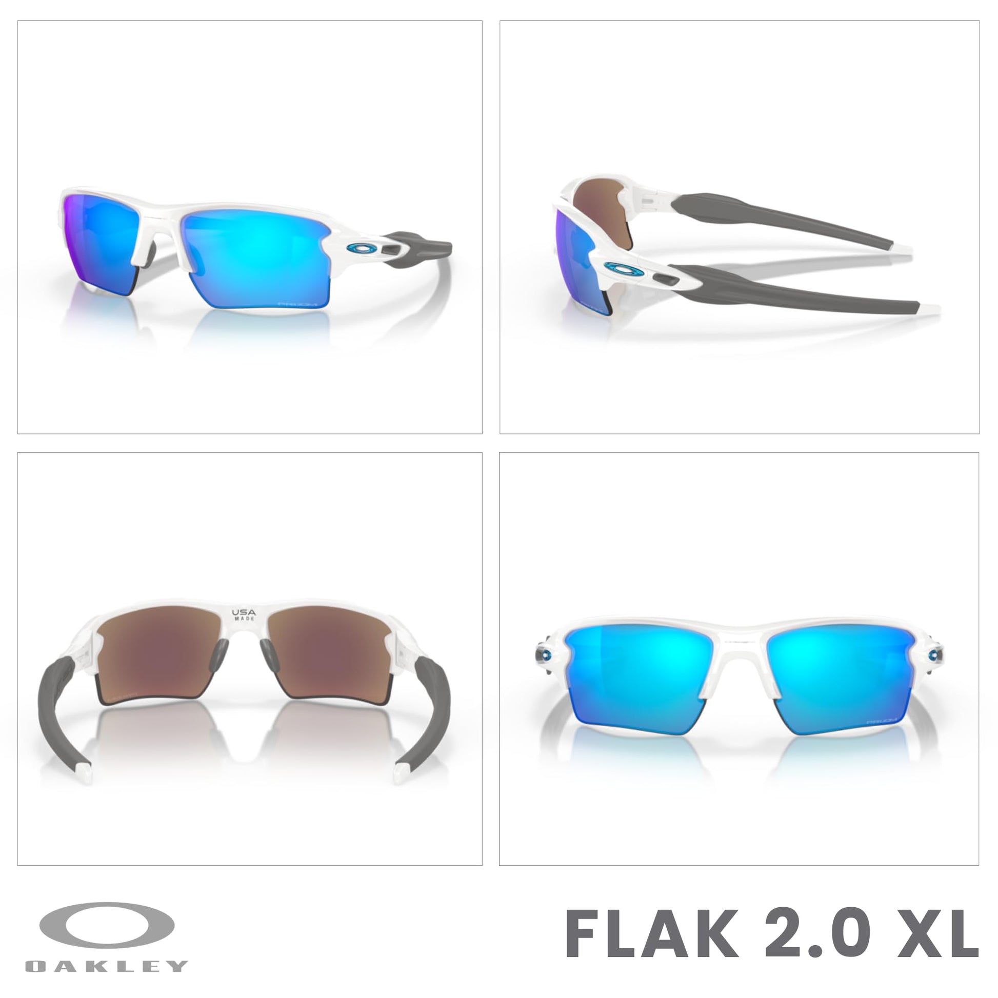Oakley Flak 2.0 XL OO9188 Rectangle Sunglasses For Men + BUNDLE Leash + Designer iWear Care Kit - 7DAY'S