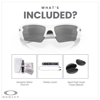 Oakley Flak 2.0 XL OO9188 Rectangle Sunglasses For Men + BUNDLE Leash + Designer iWear Care Kit - 7DAY'S