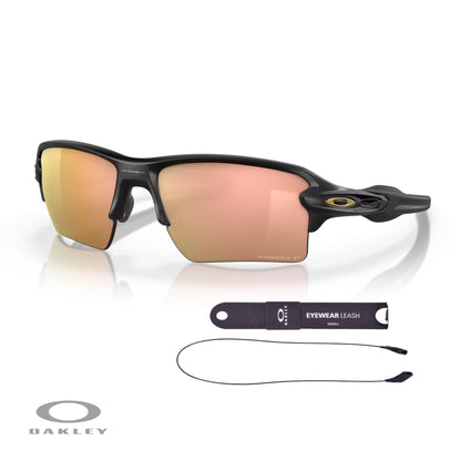 Oakley Flak 2.0 XL OO9188 Rectangle Sunglasses For Men + BUNDLE Leash + Designer iWear Care Kit - 7DAY'S