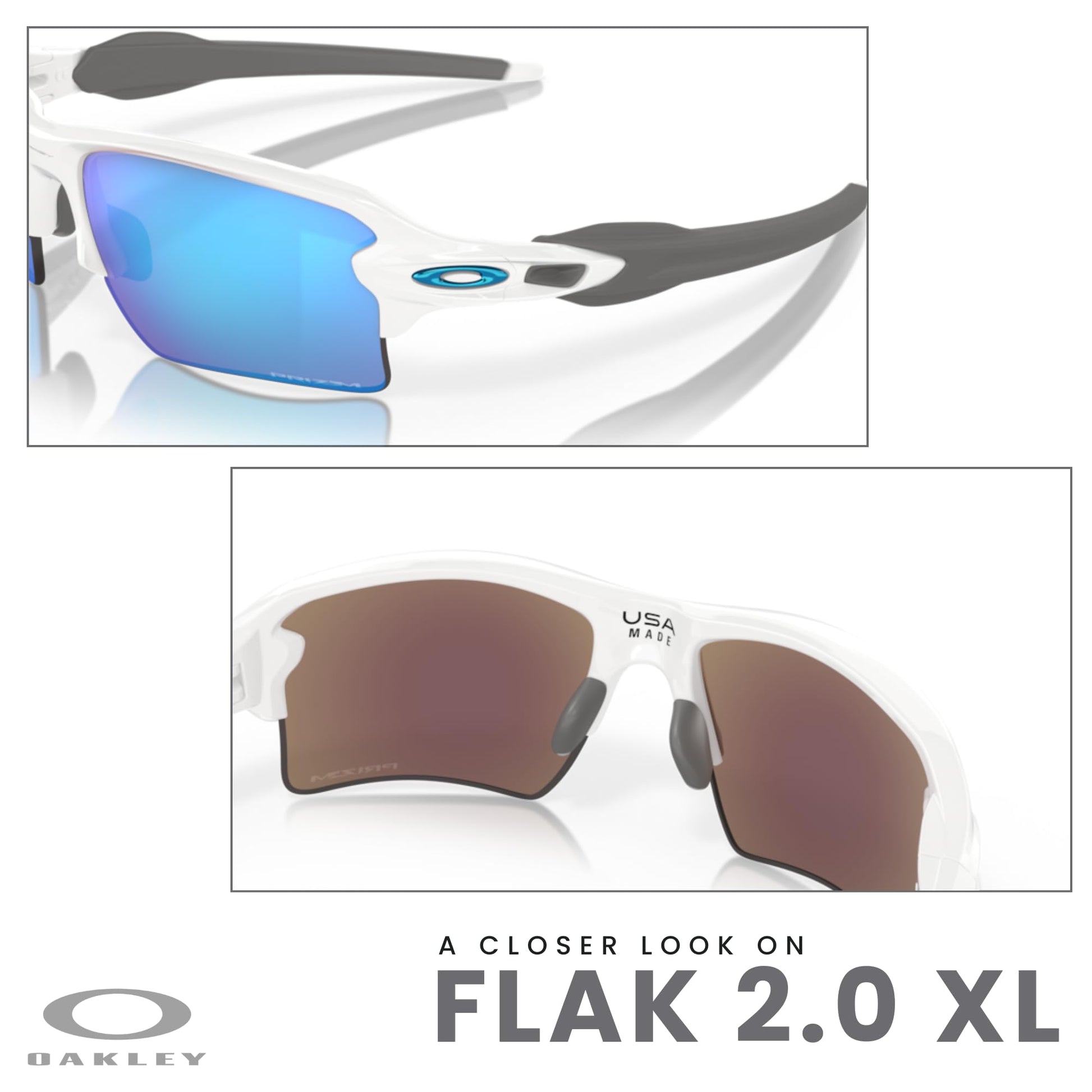 Oakley Flak 2.0 XL OO9188 Rectangle Sunglasses For Men + BUNDLE Leash + Designer iWear Care Kit - 7DAY'S