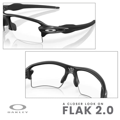 Oakley Flak 2.0 XL OO9188 Rectangle Sunglasses For Men + BUNDLE Leash + Designer iWear Care Kit - 7DAY'S