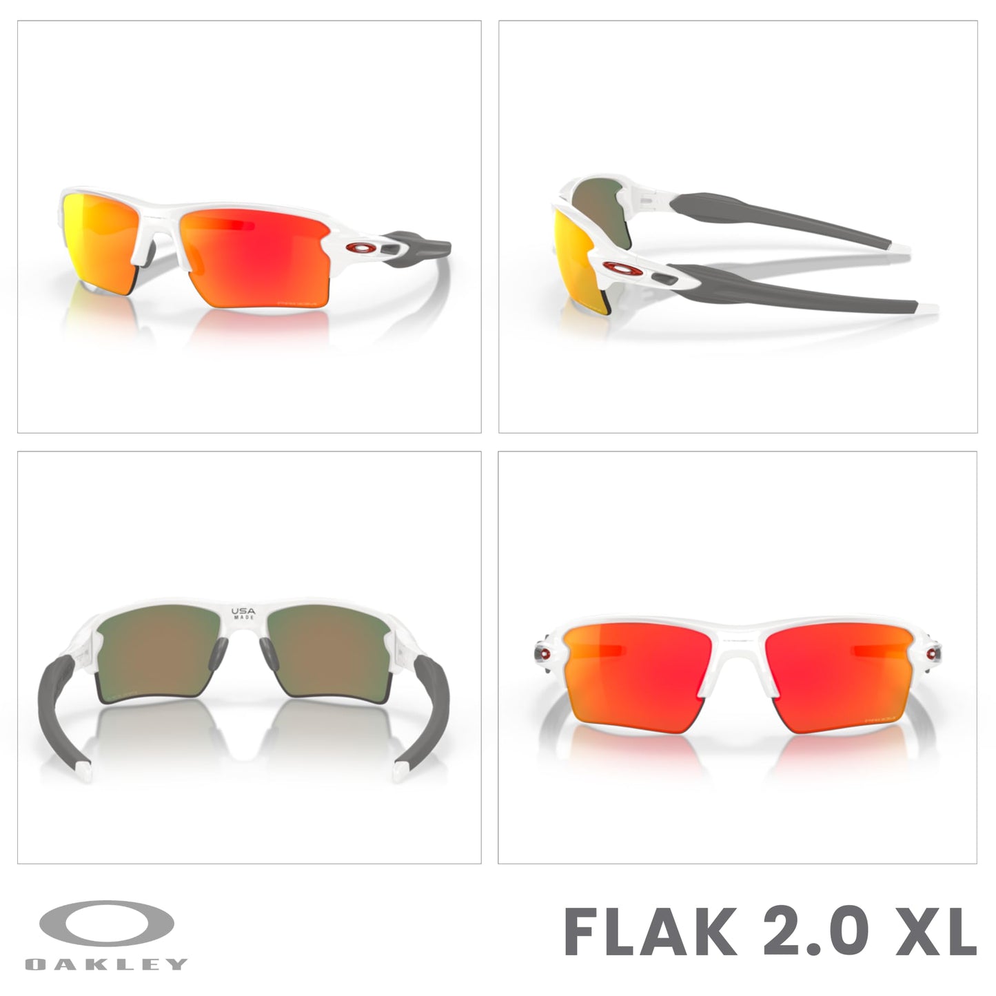 Oakley Flak 2.0 XL OO9188 Rectangle Sunglasses For Men + BUNDLE Leash + Designer iWear Care Kit - 7DAY'S