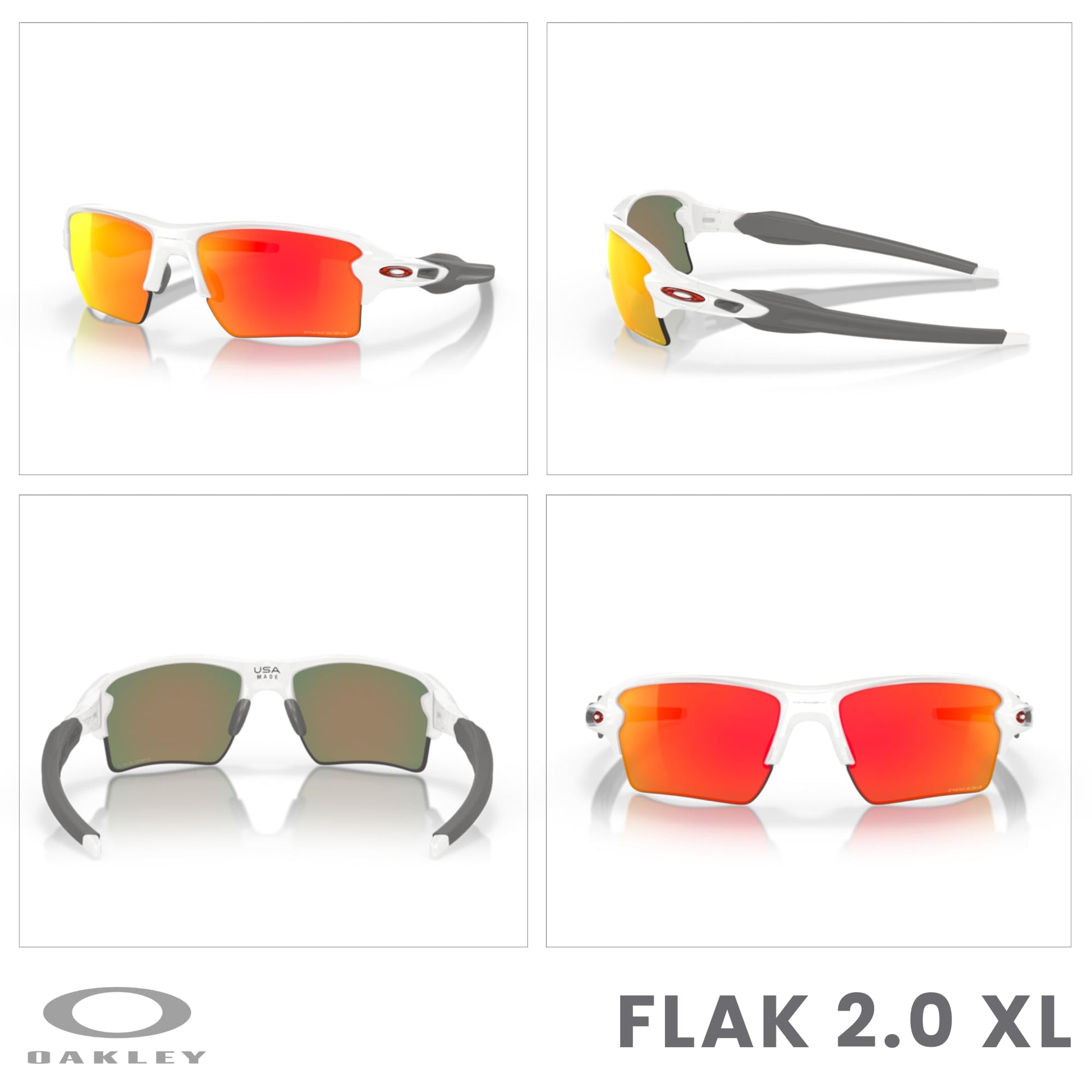 Oakley Flak 2.0 XL OO9188 Rectangle Sunglasses For Men + BUNDLE Leash + Designer iWear Care Kit - 7DAY'S