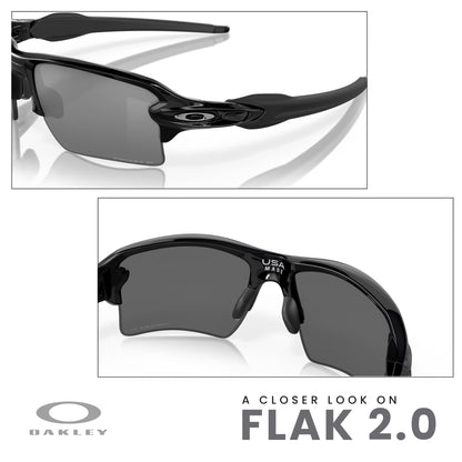 Oakley Flak 2.0 XL OO9188 Rectangle Sunglasses For Men + BUNDLE Leash + Designer iWear Care Kit - 7DAY'S