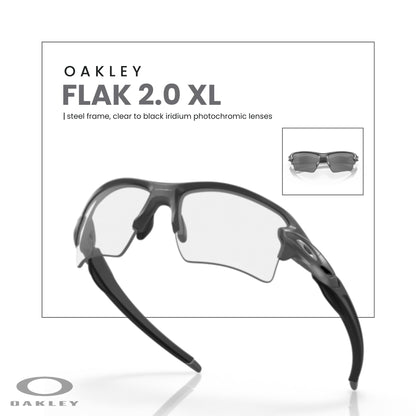 Oakley Flak 2.0 XL OO9188 Rectangle Sunglasses For Men + BUNDLE Leash + Designer iWear Care Kit - 7DAY'S