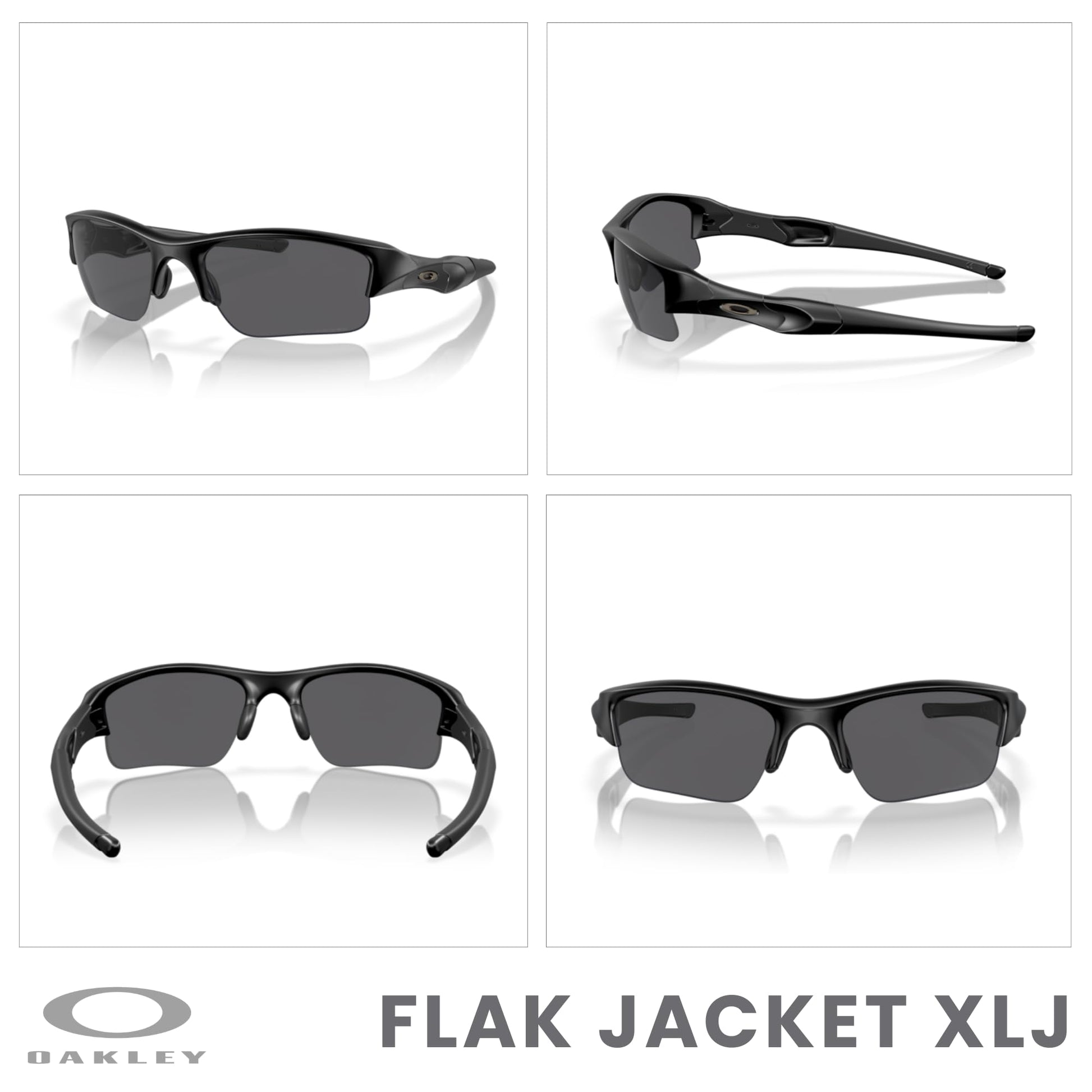 Oakley Flak Jacket XLJ OO9009 Rectangle Sunglasses for Men+ BUNDLE Leash + BUNDLE with Designer iWear Care Kit - 7DAY'S