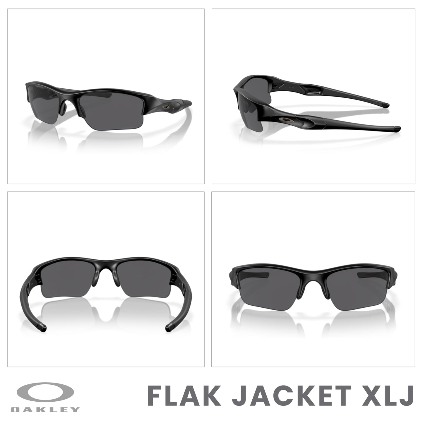 Oakley Flak Jacket XLJ OO9009 Rectangle Sunglasses for Men+ BUNDLE Leash + BUNDLE with Designer iWear Care Kit - 7DAY'S