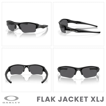 Oakley Flak Jacket XLJ OO9009 Rectangle Sunglasses for Men+ BUNDLE Leash + BUNDLE with Designer iWear Care Kit - 7DAY'S