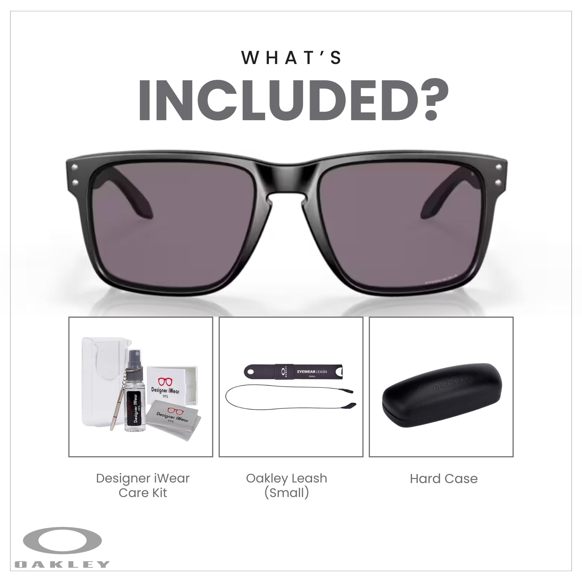 Oakley Holbrook XL OO9417 Square Sunglasses For Men+ BUNDLE Leash +Designer iWear Care Kit - 7DAY'S