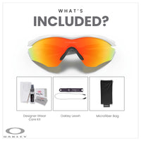 Oakley M2 Frame XL OO9343 Shield Sunglasses for Men + BUNDLE Leash +Designer iWear Care Kit - 7DAY'S