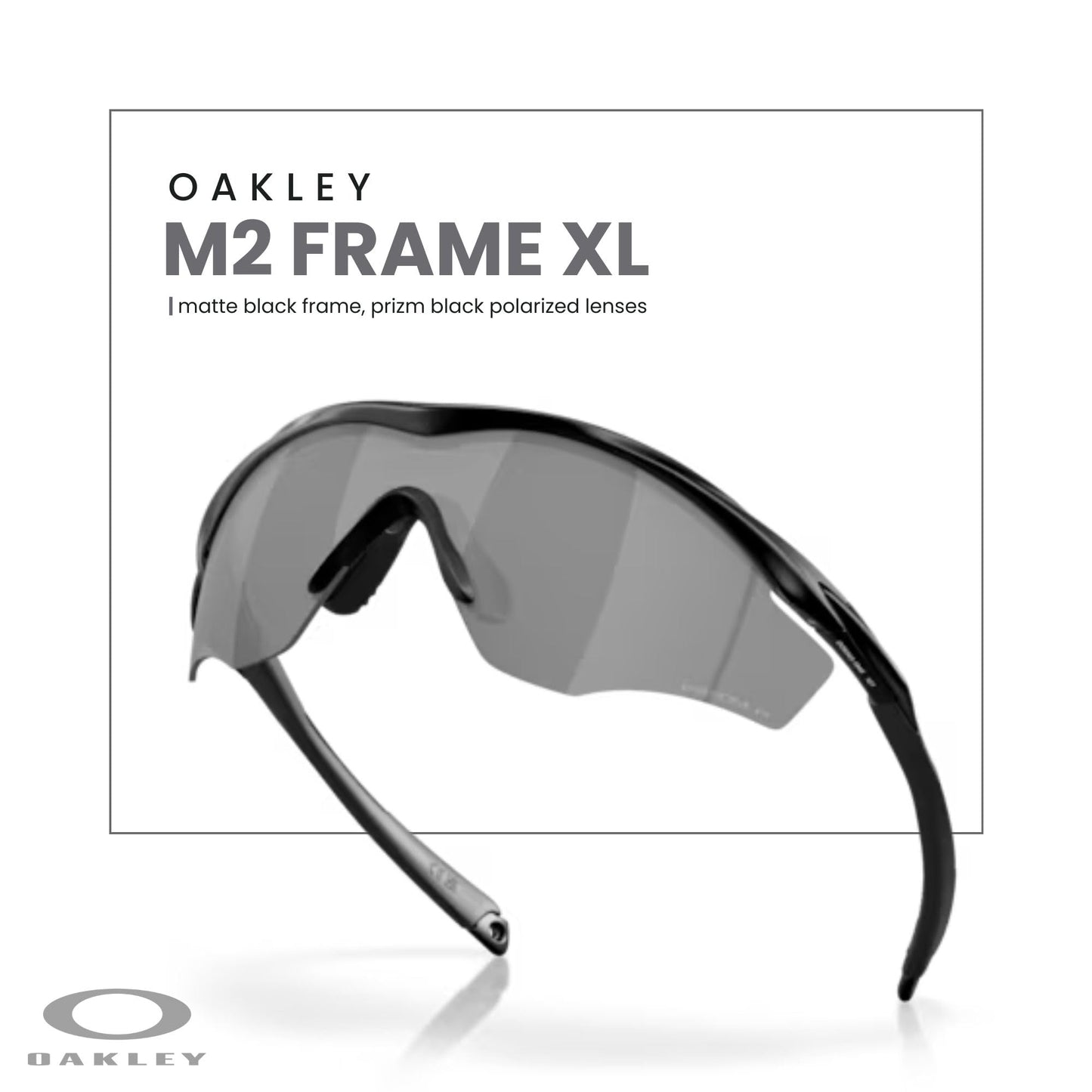 Oakley M2 Frame XL OO9343 Shield Sunglasses for Men + BUNDLE Leash +Designer iWear Care Kit - 7DAY'S