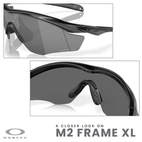 Oakley M2 Frame XL OO9343 Shield Sunglasses for Men + BUNDLE Leash +Designer iWear Care Kit - 7DAY'S