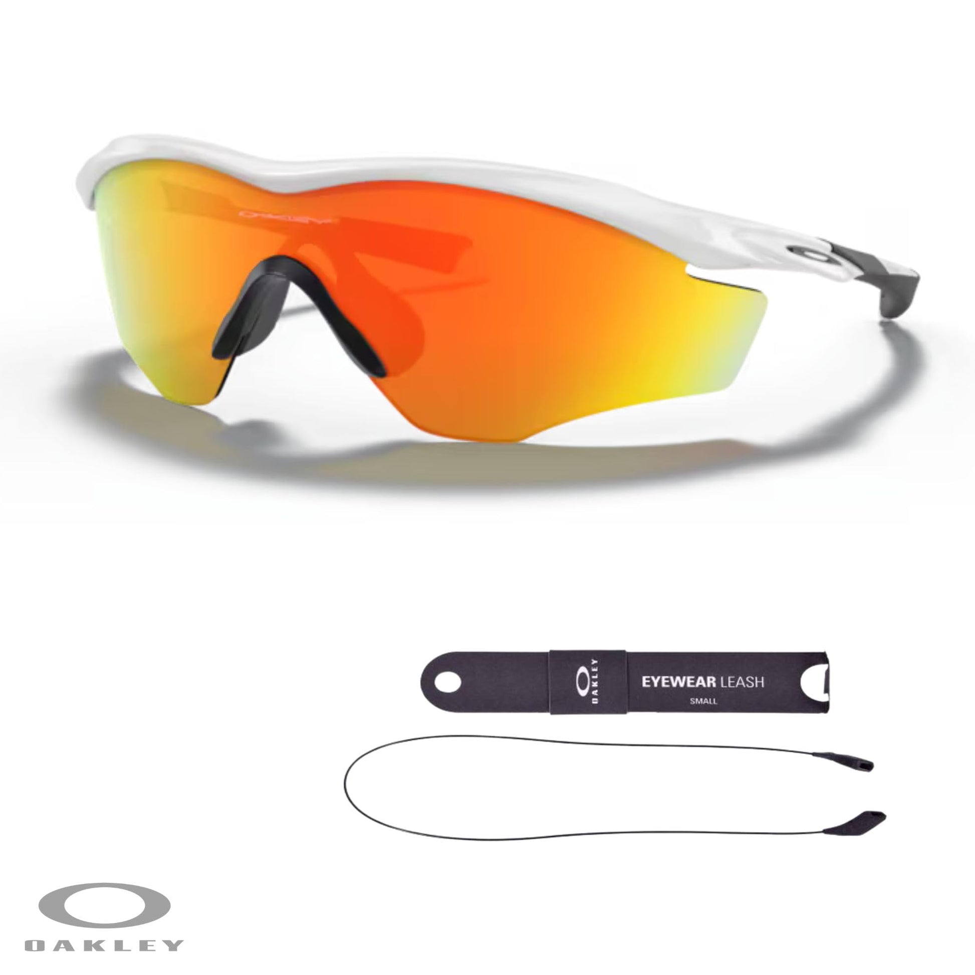 Oakley M2 Frame XL OO9343 Shield Sunglasses for Men + BUNDLE Leash +Designer iWear Care Kit - 7DAY'S