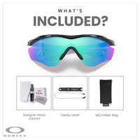 Oakley M2 Frame XL OO9343 Shield Sunglasses for Men + BUNDLE Leash +Designer iWear Care Kit - 7DAY'S