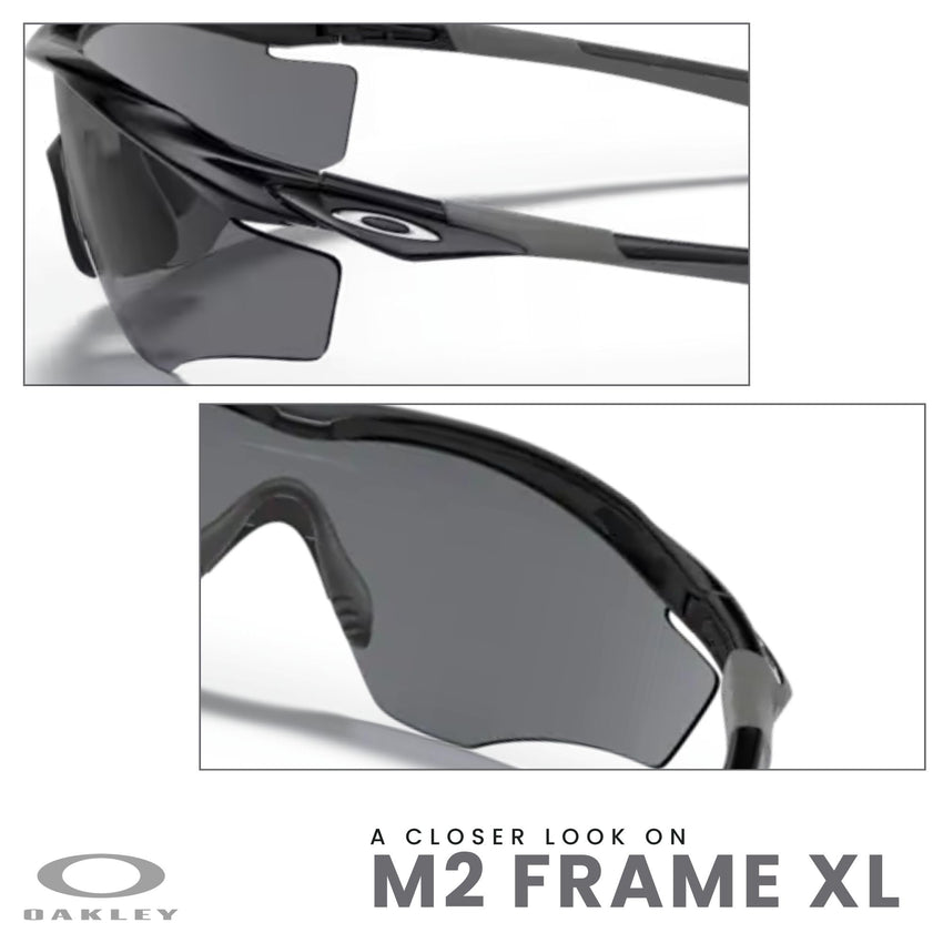 Oakley M2 Frame XL OO9343 Shield Sunglasses for Men + BUNDLE Leash +Designer iWear Care Kit - 7DAY'S