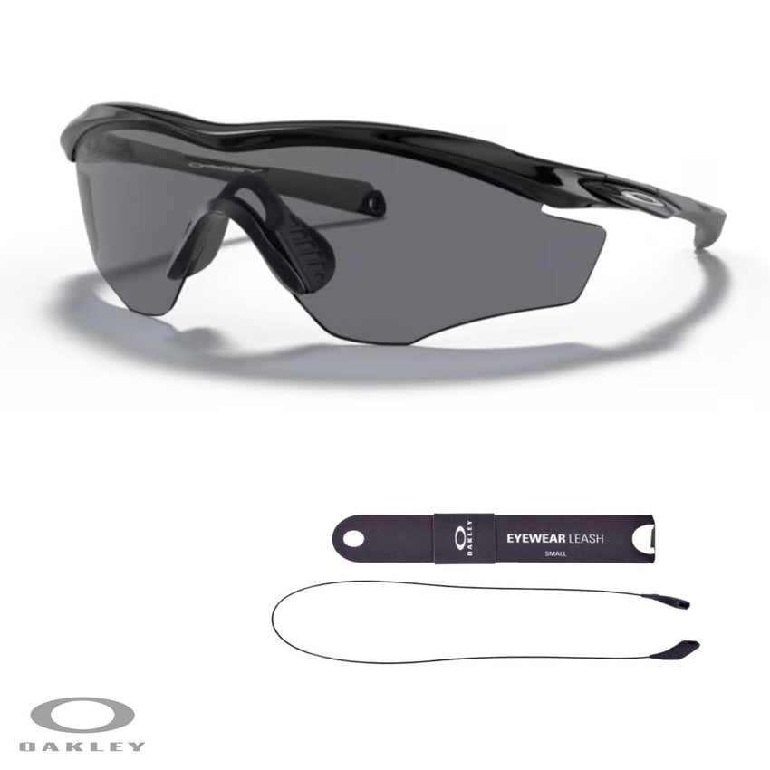Oakley M2 Frame XL OO9343 Shield Sunglasses for Men + BUNDLE Leash +Designer iWear Care Kit - 7DAY'S