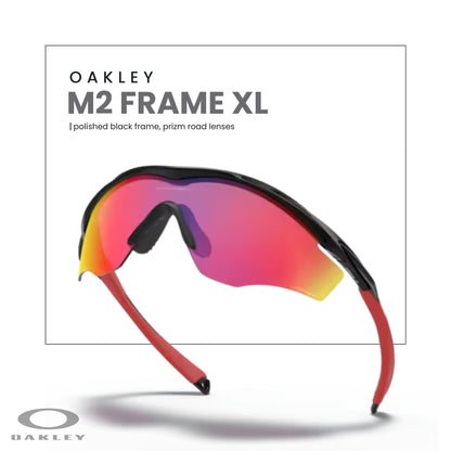 Oakley M2 Frame XL OO9343 Shield Sunglasses for Men + BUNDLE Leash +Designer iWear Care Kit - 7DAY'S